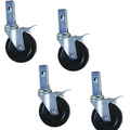 Pro-Series Heavy Duty 5" Hard Rubber Locking Caster, 4 pcs. GSSI-C54P